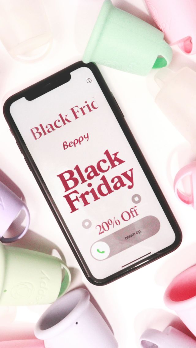 Ring, ring, Black Friday is calling! 📞🖤 Scoor nu je favoriete Beppy-items met 20% korting. 

#beppycup #blackfriday #sale #menstrualcup